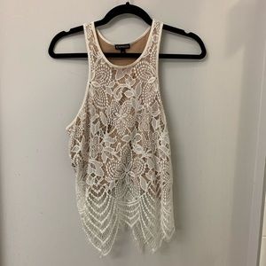 White Express lace top